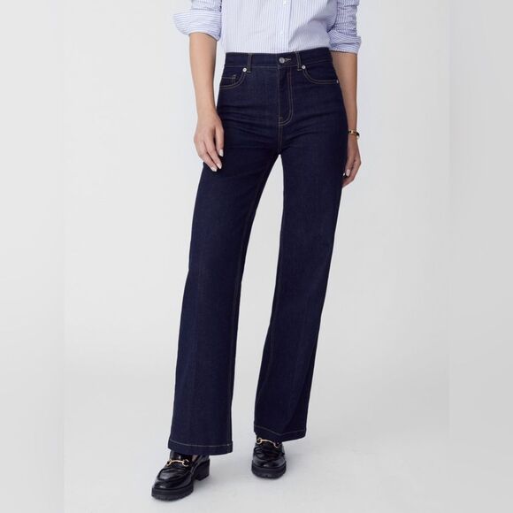 J. McLaughlin Lowden Wide Leg Trouser Jean in Dark Wash 2 - Picture 4 of 16